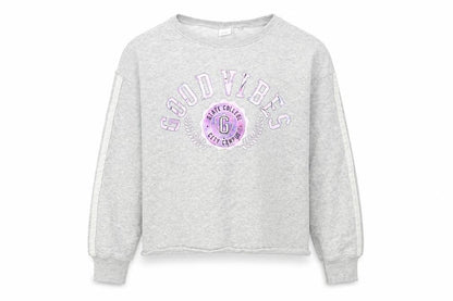 Next Girls Grey Cotton Pullover Sweatshirt Size 13 Years Pullover