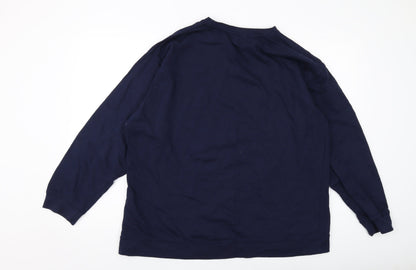 9th Avenue Womens Blue Cotton Pullover Sweatshirt Size XL Pullover
