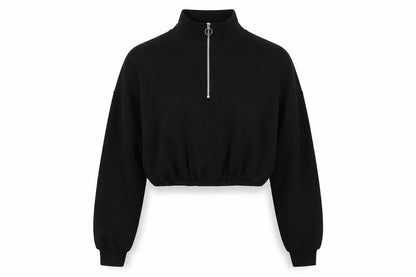Missguided Womens Black Polyester Pullover Sweatshirt Size 12 Zip