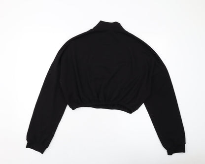 Missguided Womens Black Polyester Pullover Sweatshirt Size 12 Zip