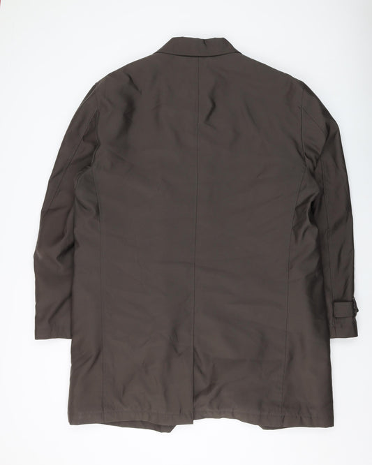 Autograph Mens Green Overcoat Coat Size L Button