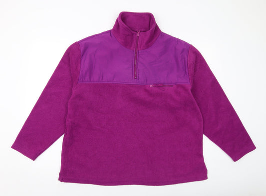 Bonmarche Womens Purple Polyester Pullover Sweatshirt Size XL Zip
