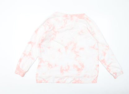 Top Secret Womens Pink Geometric Cotton Pullover Sweatshirt Size 10 Pullover