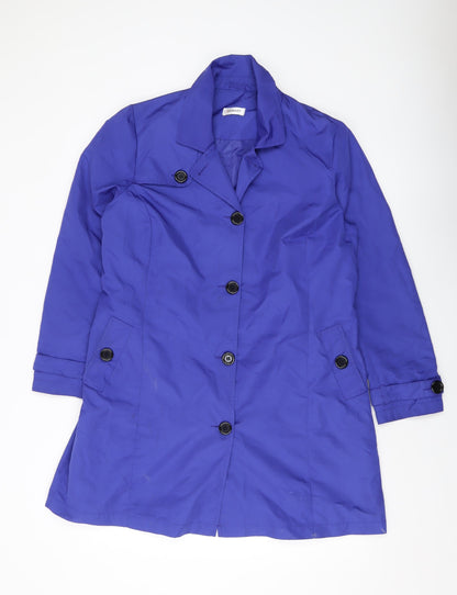 Damart Womens Blue Overcoat Coat Size 16 Button