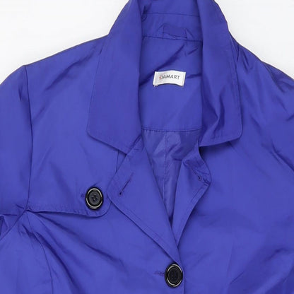 Damart Womens Blue Overcoat Coat Size 16 Button