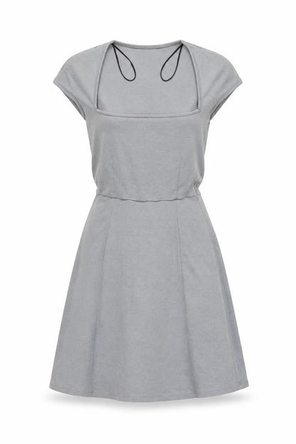 H&M Womens Grey Viscose Mini Size 2XS Square Neck Pullover