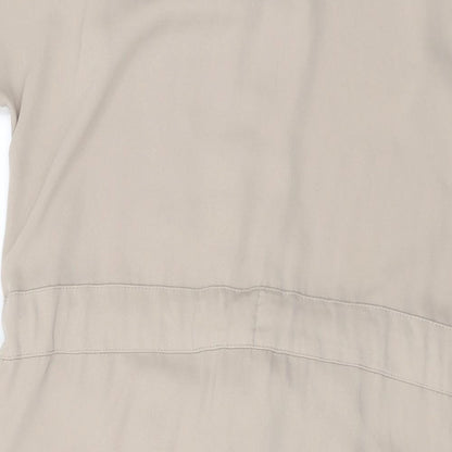 Dorothy Perkins Womens Beige Polyester Shirt Dress Size 10 Collared Button