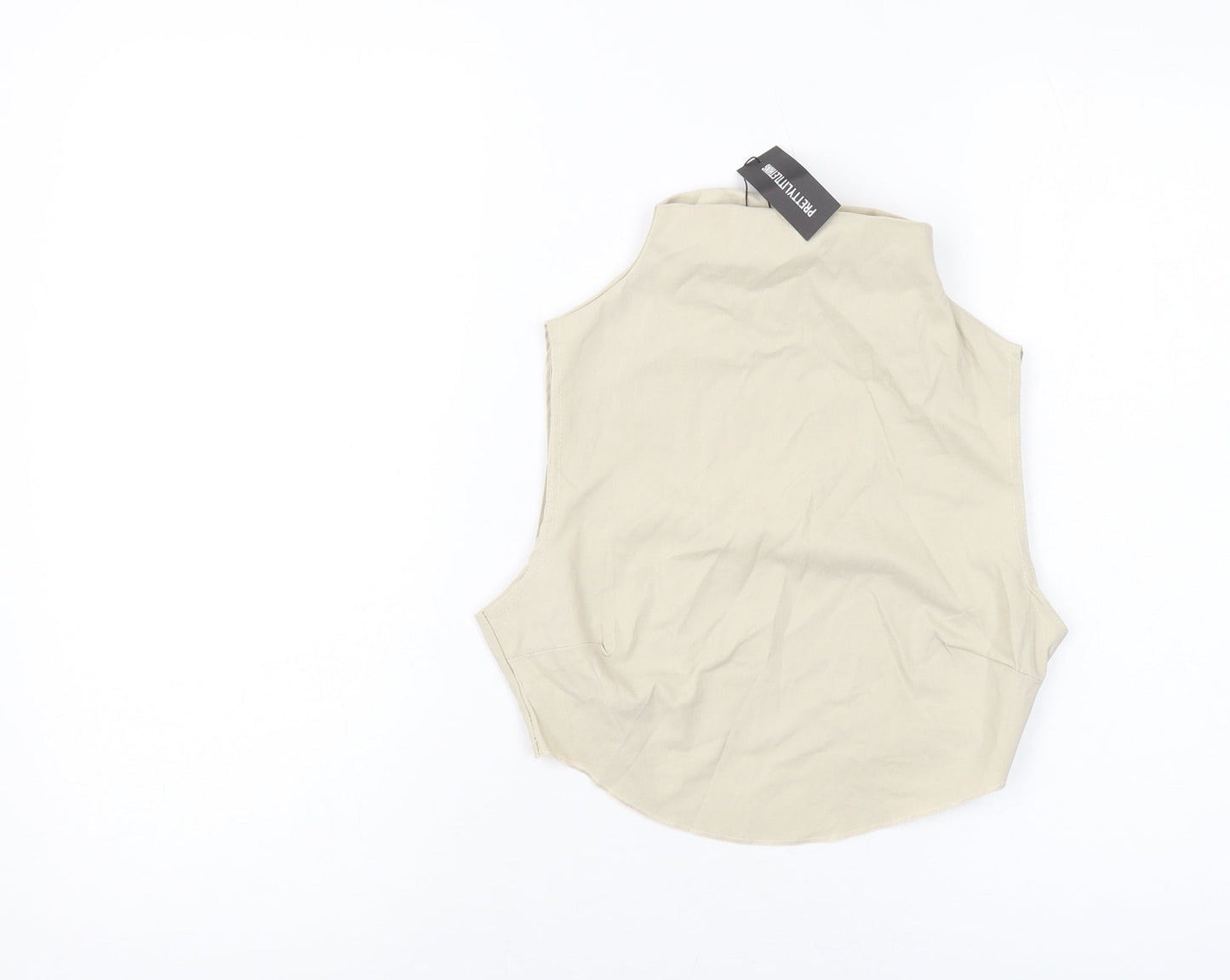 Womens UK Size 8 PRETTYLITTLETHING Beige Cropped Tank