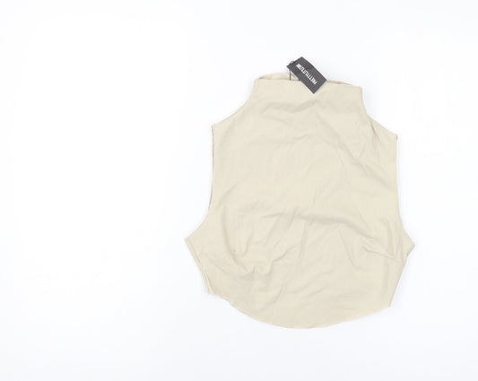 Womens UK Size 8 PRETTYLITTLETHING Beige Cropped Tank