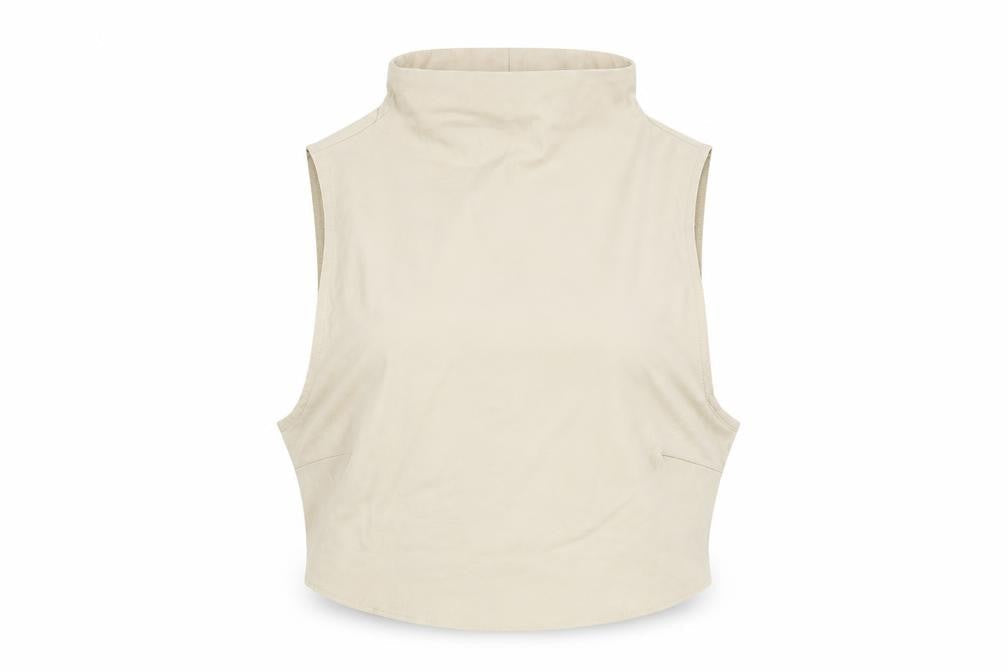 Womens UK Size 8 PRETTYLITTLETHING Beige Cropped Tank