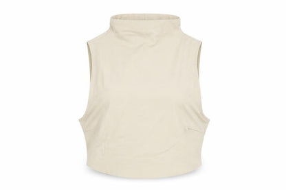 Womens UK Size 8 PRETTYLITTLETHING Beige Cropped Tank