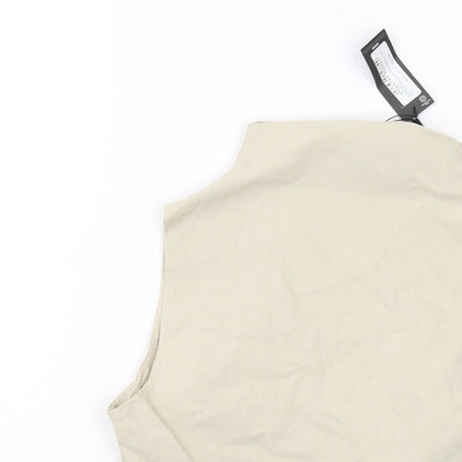 Womens UK Size 8 PRETTYLITTLETHING Beige Cropped Tank