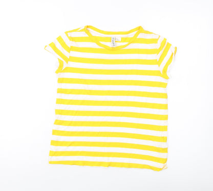 Womens UK Size XS H&M Yellow Basic T-Shirt