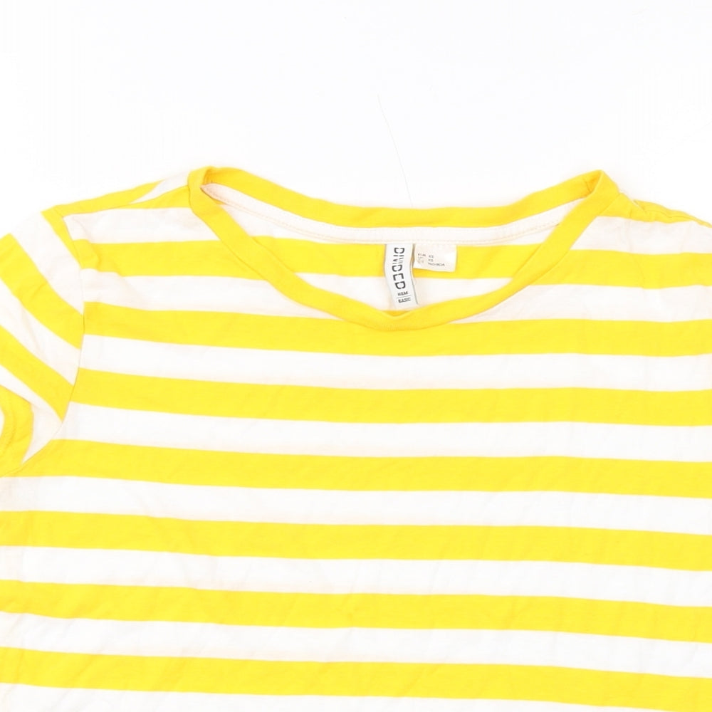 Womens UK Size XS H&M Yellow Basic T-Shirt