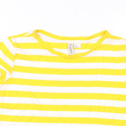 Womens UK Size XS H&M Yellow Basic T-Shirt