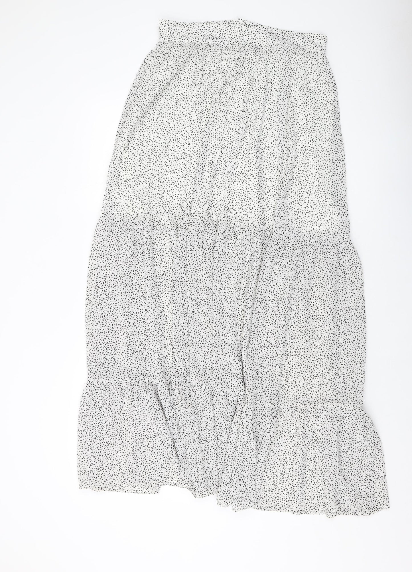 H&M Womens White Geometric Polyester A-Line Skirt Size 30 in Zip