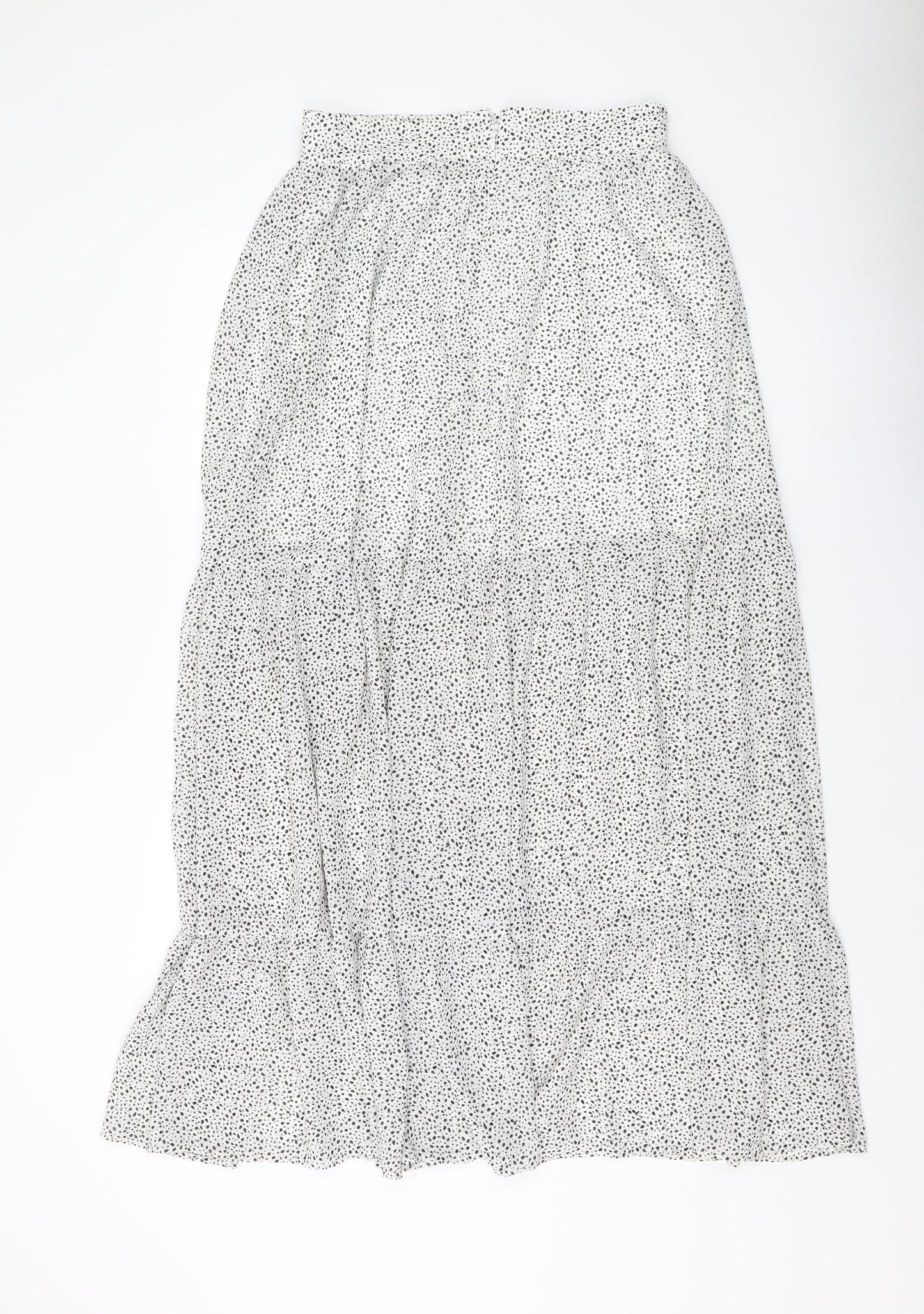 H&M Womens White Geometric Polyester A-Line Skirt Size 30 in Zip