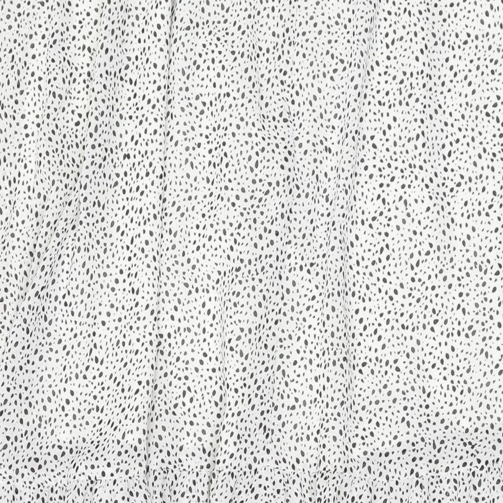 H&M Womens White Geometric Polyester A-Line Skirt Size 30 in Zip