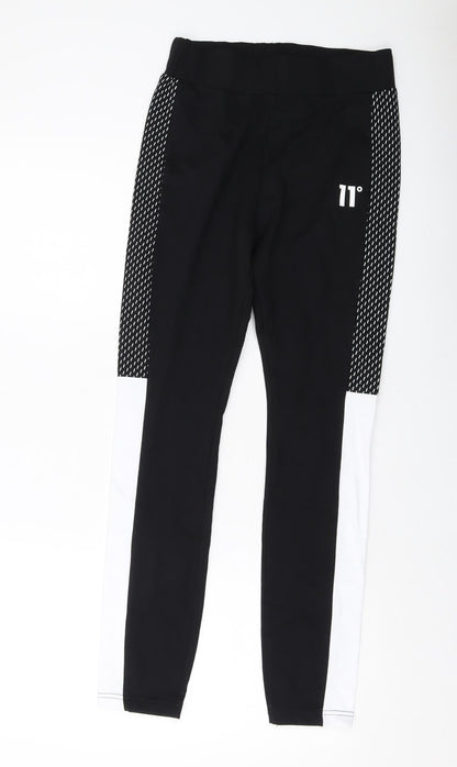 11 degrees Womens Black Cotton Capri Leggings Size 8 L27 in