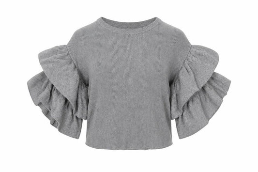 H&M Womens Silver Round Neck Viscose Pullover Jumper Size S