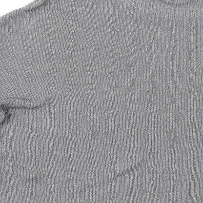 H&M Womens Silver Round Neck Viscose Pullover Jumper Size S