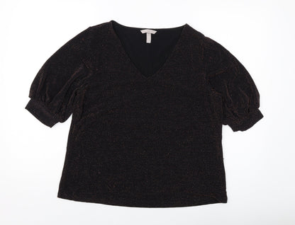 Womens UK Size M H&M Black Basic Blouse