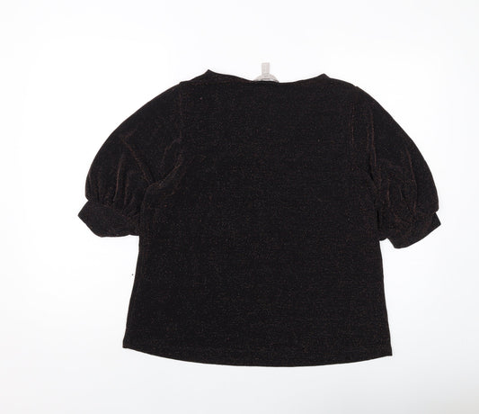 Womens UK Size M H&M Black Basic Blouse