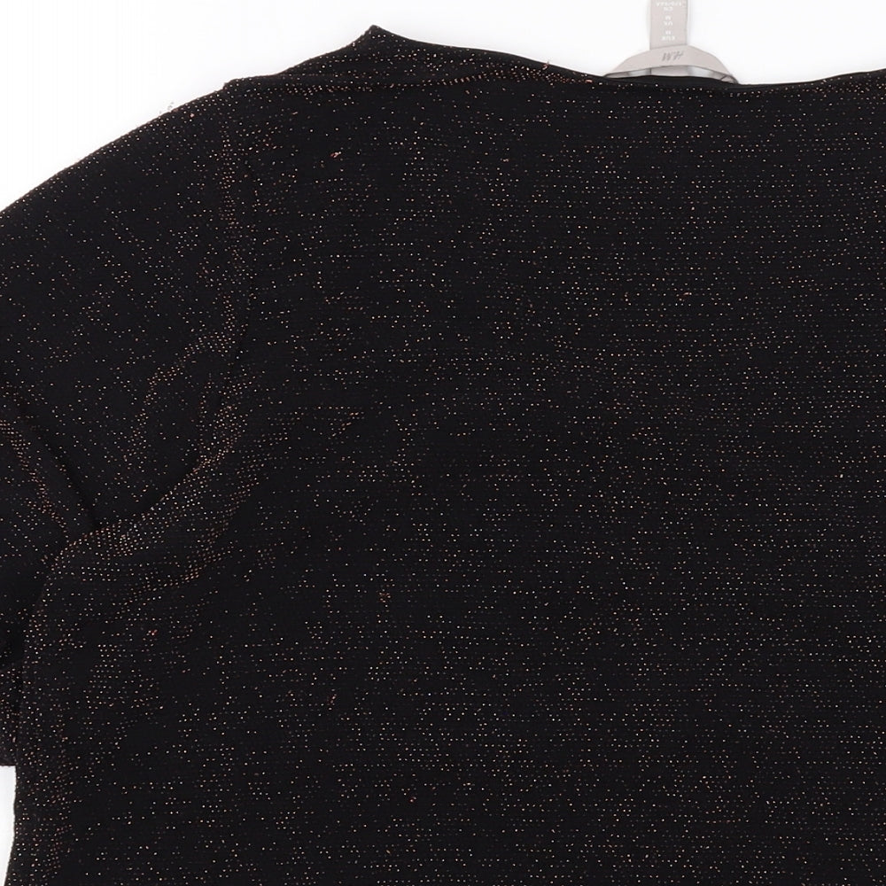 Womens UK Size M H&M Black Basic Blouse