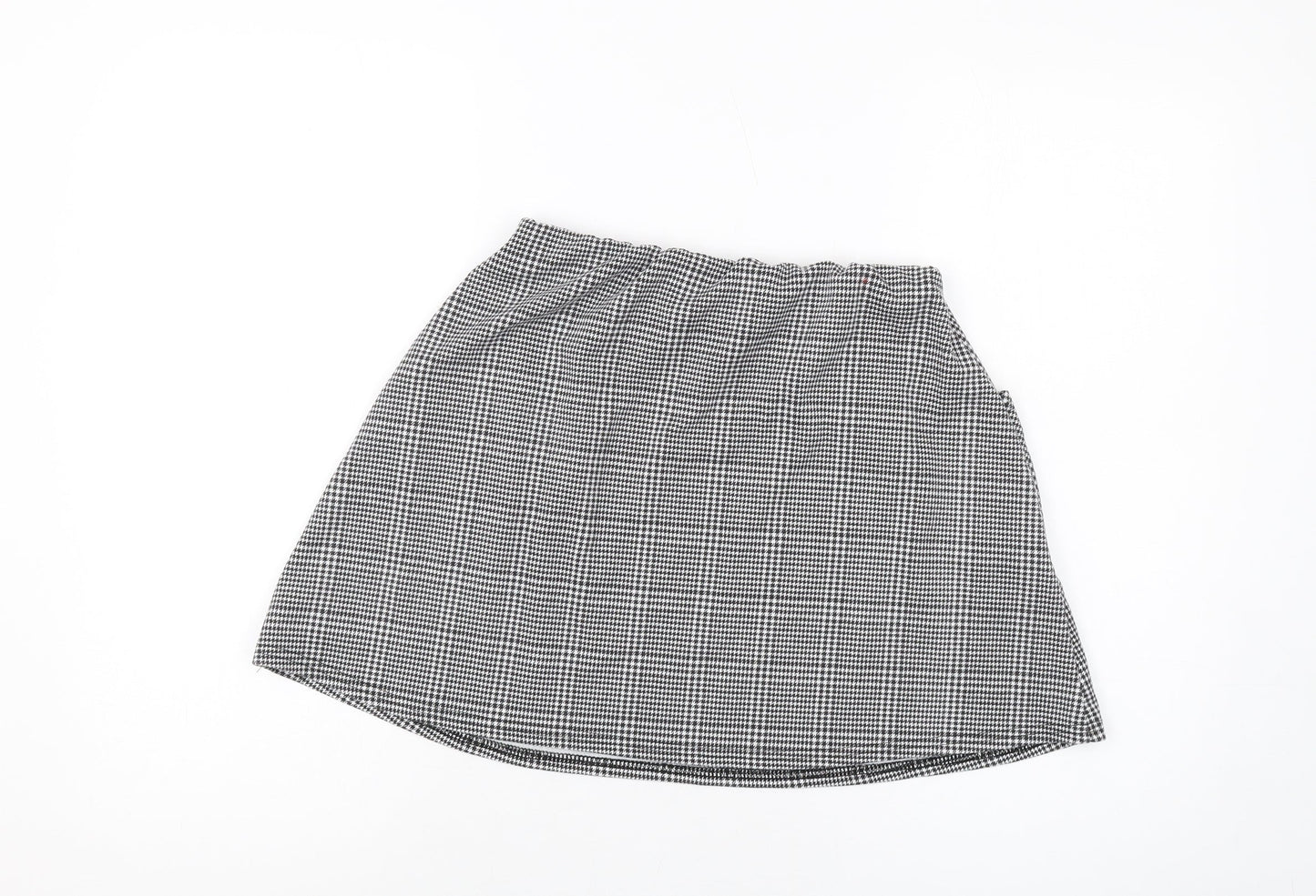 Select Womens Black Plaid Polyester Mini Skirt Size 12