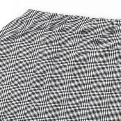 Select Womens Black Plaid Polyester Mini Skirt Size 12