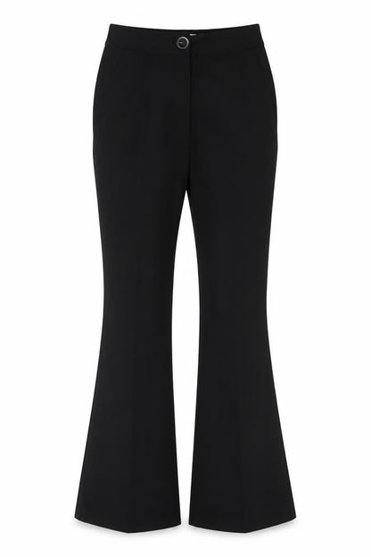 Silenzi Womens Black Polyester Trousers Size 4 L29 in Regular Button