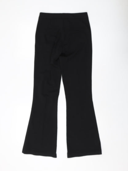 Silenzi Womens Black Polyester Trousers Size 4 L29 in Regular Button