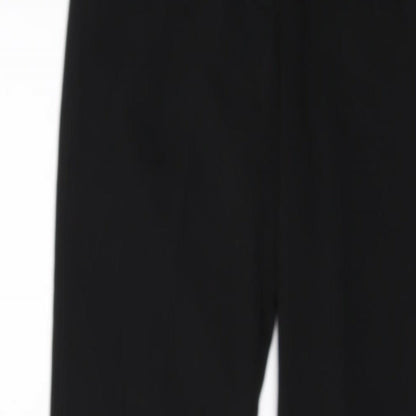 Silenzi Womens Black Polyester Trousers Size 4 L29 in Regular Button