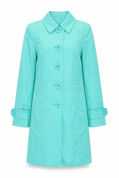 Debenhams Womens Blue Overcoat Coat Size 8 Button