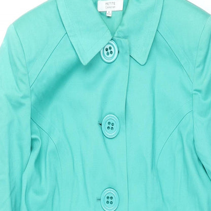 Debenhams Womens Blue Overcoat Coat Size 8 Button