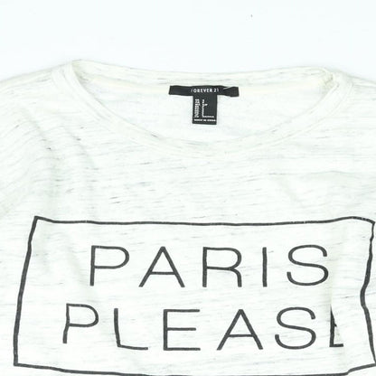 Womens UK Size S FOREVER 21 White Pullover Sweatshirt