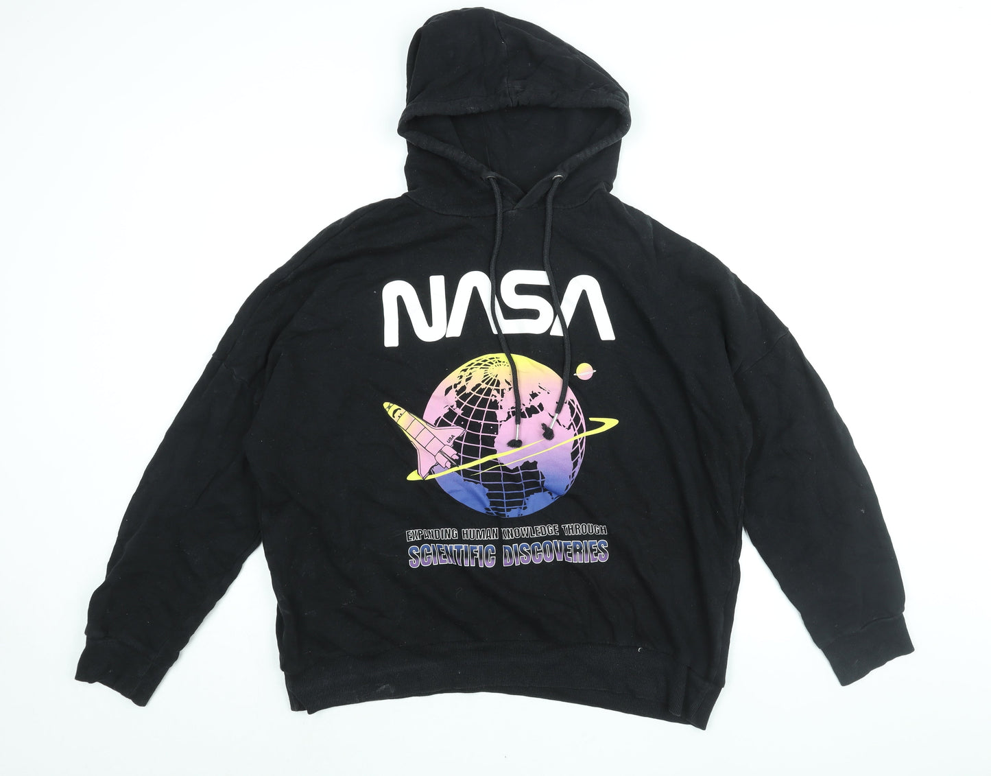 Divided by H&M Womens Black Cotton Pullover Hoodie Size M Pullover - NASA Planet