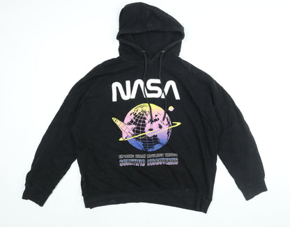 Divided by H&M Womens Black Cotton Pullover Hoodie Size M Pullover - NASA Planet