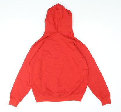 PRETTYLITTLETHING Womens Red Cotton Pullover Hoodie Size S Pullover - Embroidered Logo