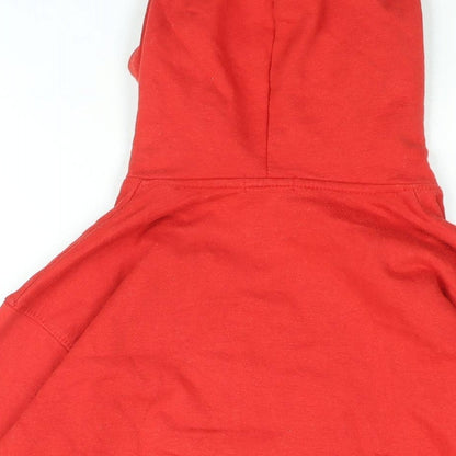 PRETTYLITTLETHING Womens Red Cotton Pullover Hoodie Size S Pullover - Embroidered Logo