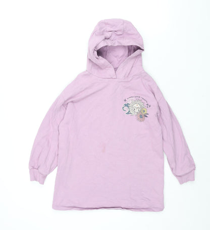 NEXT Girls Pink Cotton Pullover Sweatshirt Size 10 Years Pullover - Back Sun Print