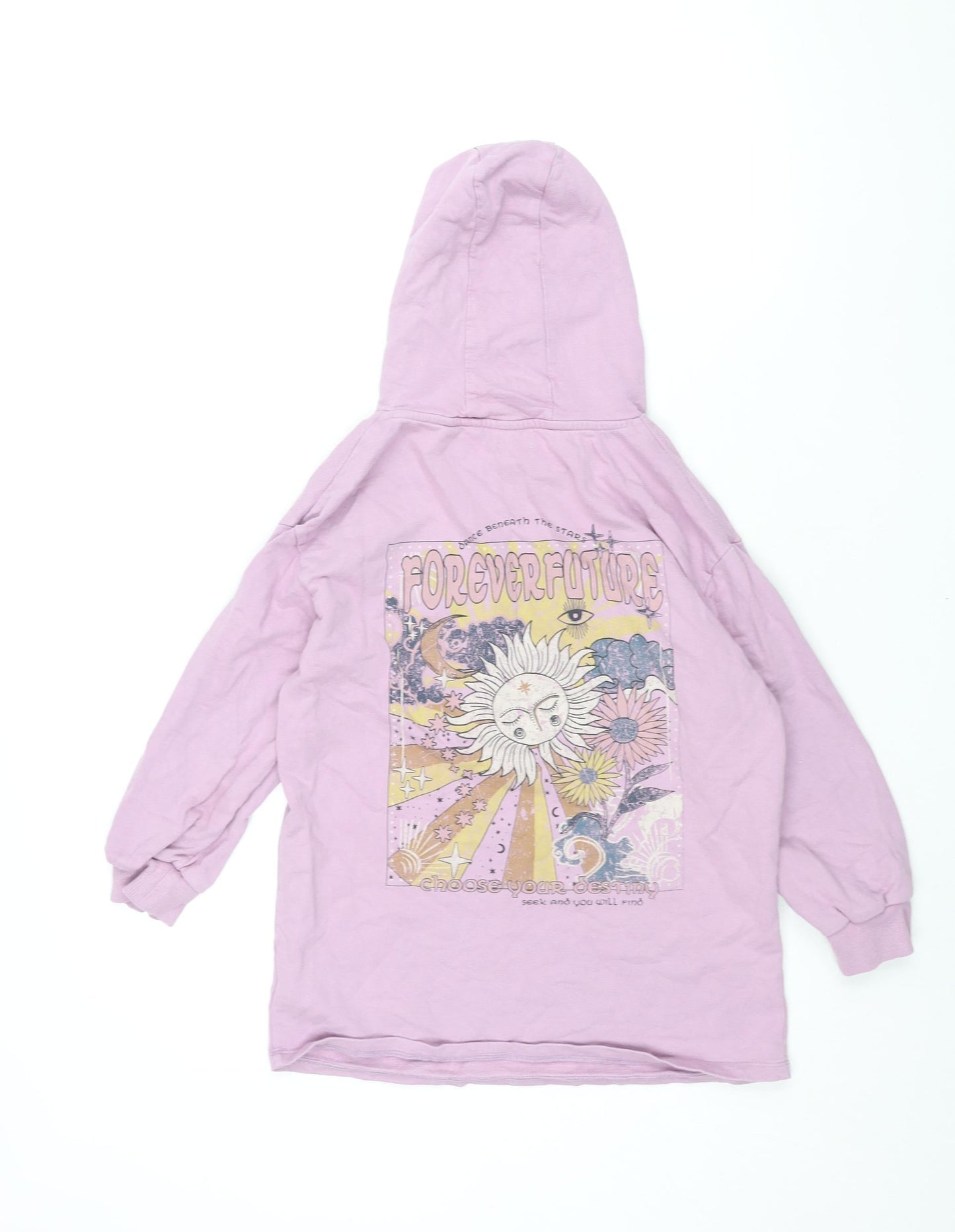 NEXT Girls Pink Cotton Pullover Sweatshirt Size 10 Years Pullover - Back Sun Print