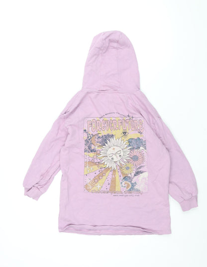 NEXT Girls Pink Cotton Pullover Sweatshirt Size 10 Years Pullover - Back Sun Print