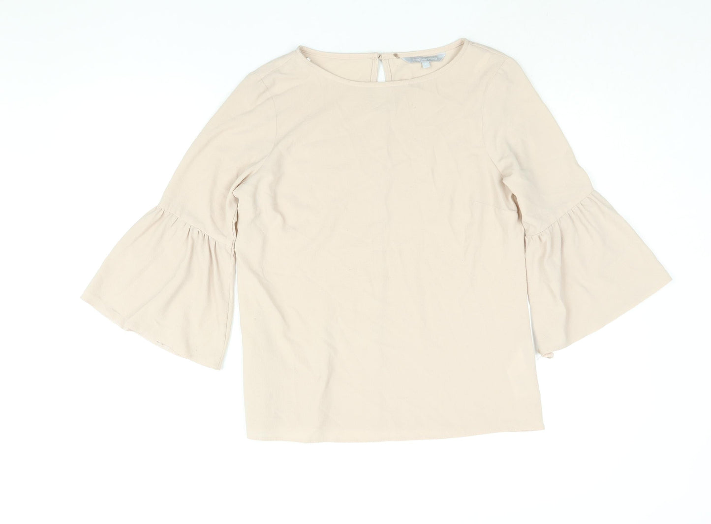 Womens UK Size 10 Red Herring Beige Basic Blouse