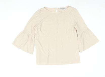 Womens UK Size 10 Red Herring Beige Basic Blouse