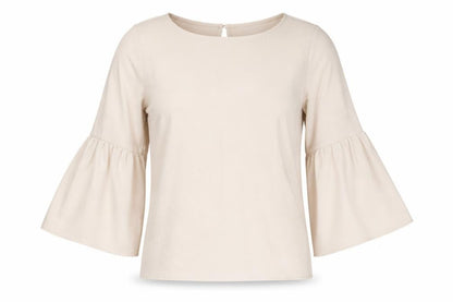 Womens UK Size 10 Red Herring Beige Basic Blouse