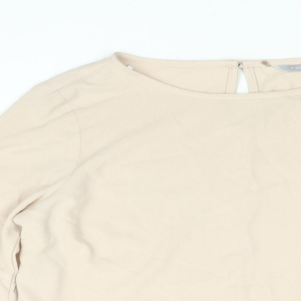 Womens UK Size 10 Red Herring Beige Basic Blouse