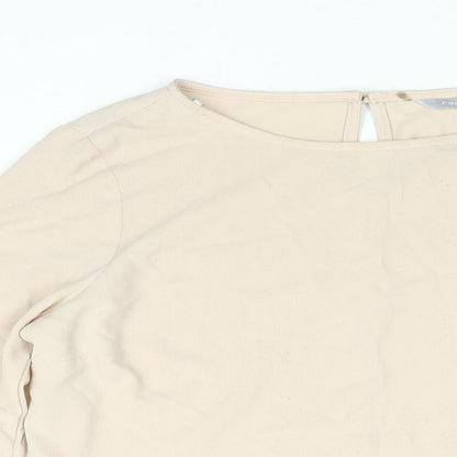 Womens UK Size 10 Red Herring Beige Basic Blouse