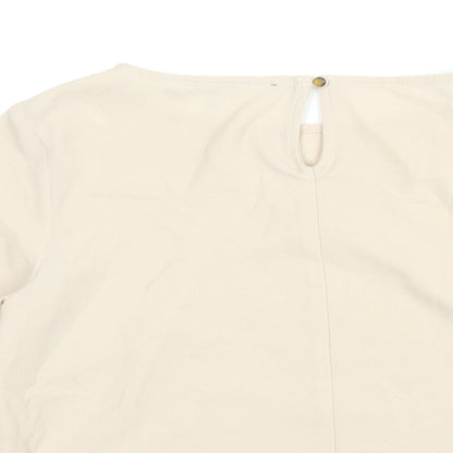 Womens UK Size 10 Red Herring Beige Basic Blouse