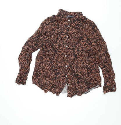 Womens UK Size 18 Marks and Spencer Brown Basic Button-Up